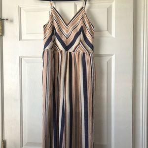 Womens Striped Flowy Jumpsuit